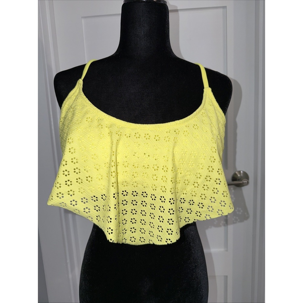 Jessica Simpson Yellow Handkerchief Bikini Swimsuit Top‎ Only XL New w/ Tags